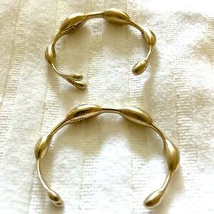 Polished Brass Seaweed Inspired Cuffs (2)